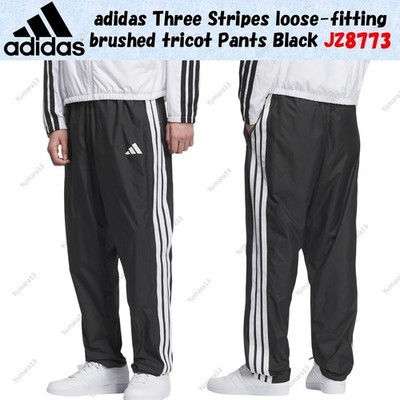 Adidas Three Stripes Loose-Fitting Brushed Trikot Hose Schwarz JZ8773 Japan...