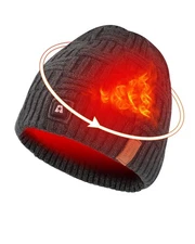 ARRIS Heated Beanie, Rechargeable Winter Hat for Men Women, Electric Knit Cap