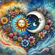 Sun and Moon Diamond Painting Kits for Adults, 5D Diamond Art Kits for Adults Be