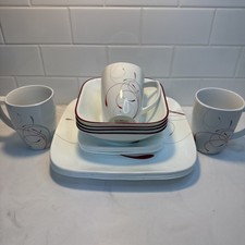New-Corelle Squares Splendor 15-Pc Set 4 Place Setting Plus 3 Mugs NWOB