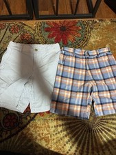 Janie and Jack Boys Size 8 Plaid Seersucker Shorts Lot 2pc