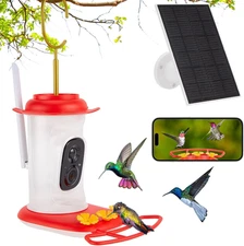 Smart Hummingbird Feeder with 2K HD Camera Auto Capture/Notify &AI Identify Bird