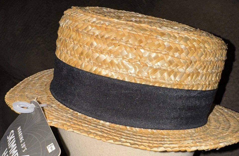 Sombrero SKIMMER ANTIGUO BARCO GATSBY DISFRAZ SOMBRERO AÑOS 20 Fiesta Sombrero Foto 2 de 4