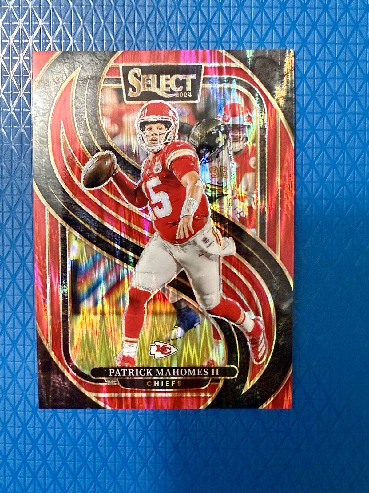 Patrick Mahomes II 2024 Panini Select 🏈 PREMIER PRIZM RED SHOCK SP #/249 Chiefs