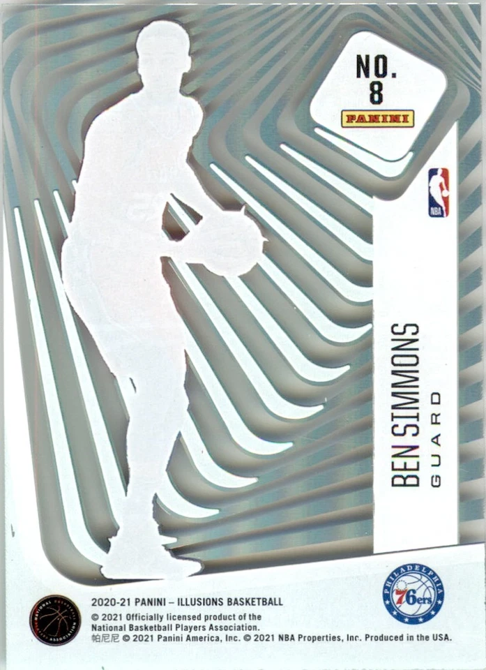 2020-21 PANINI ILLUSIONS AMAZING GREEN BEN SIMMONS PHILADELPHIA 76ERS #8 NM-MT - Image 2 of 2