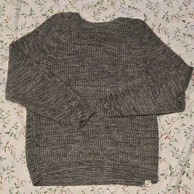 Basic Editions Men's XL Marled Knit Pullover Sweater Gray Crew Neck Casual