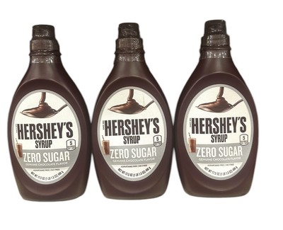Hershey's Zero Sugar Chocolate Syrup, Bottle 17.5 oz 3 Pack