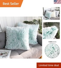 Set of 2 Soft Green Ombre Throw Pillow Cases for Modern Home Decor - 20" x 20"