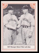 1983 ASA Bob Feller: Autographed Red Border #2 Bob Feller / Steve O'Neill