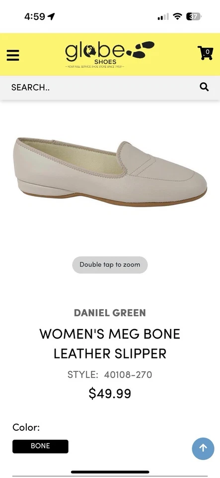 Mocasines Daniel Green para mujer hueso, cuero blanco, talla 9 Foto 2 de 4