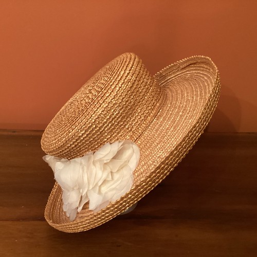Vintage Eric Javits Hat Blocked And Trimmed By Hand Straw Statement Decoration - Picture 3 of 13