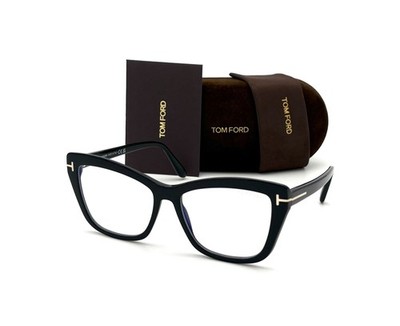 Tom Ford FT5826-B 001 Black  / Clear Blue Block 55mm Eyeglasses TF5862