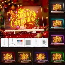LED Drawing Board for Kids,Acrylic Dry Erase Light-Up Board with Stand Markers,W