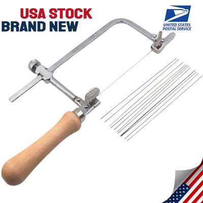 Mini U-shaped Saw For Jewelry DIY Tool Bow Saw Frame With 12 Blades Kit NEW US