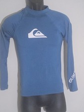 Quiksilver Rashguard Long Sleeve Blue Medium Youth 10 14 Surf Tee
