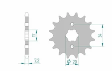 29576 - 20209 428 Standard Steel Sprocket Compatible with Honda CB 125 F (JC