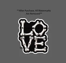 Love Bones Sticker Waterproof Decal Horror Scary Book Movie Gothic Gift NEW