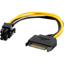 15pin SATA Power to 6pin PCIe PCI-e PCI Expre...