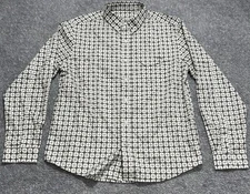 Huk Performance Vented Fishing Tide Point Black/Grey Plaid Button Down Medium