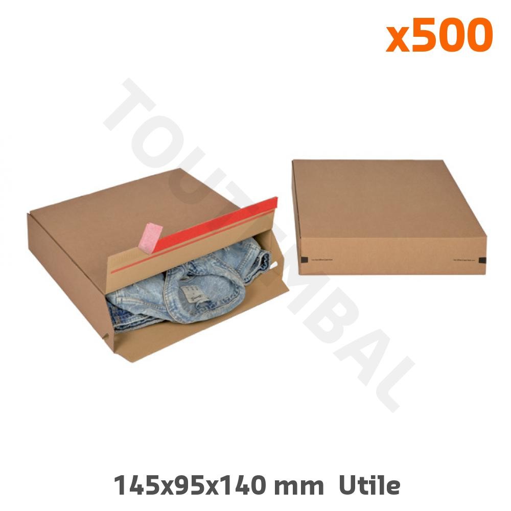 Emballage carton petit format 145x95x140mm pour expédier sans scotch vos colis