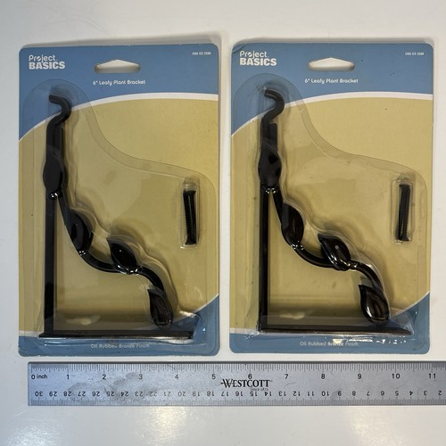 (2 Pack) 6 inch Leafy Plant Bracket Oil Rubbed Bronze - Picture 1 of 4