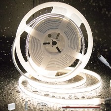 COB LED Strip Neon Rope Light 16.4ft/5m, 4000K White 504 LEDs/m 24V,Silicone ...