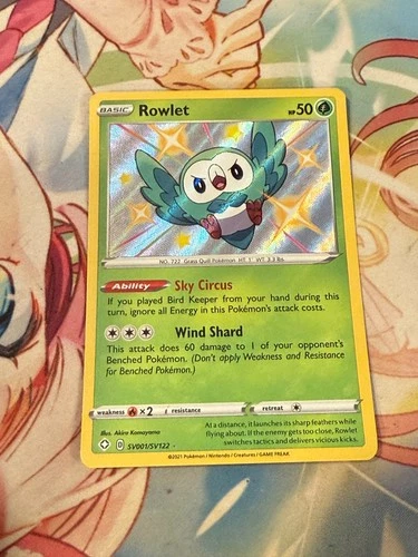 Pokemon Shining Fates Rowlet SV001/SV122