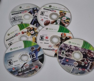 EA Sports Madden NFL Xbox 360 Sports Lot - 07, 09, 11, 12, 16, 17 Discs Only