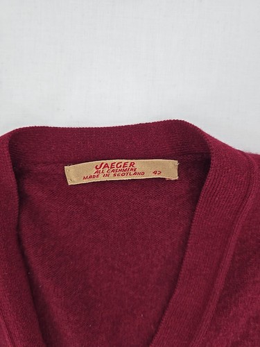 Vtg 70s Burgundy Jaeger Cashmere Vest Size 42 Made In Scotland - 100% Cashmere - Imagen 2 de 6