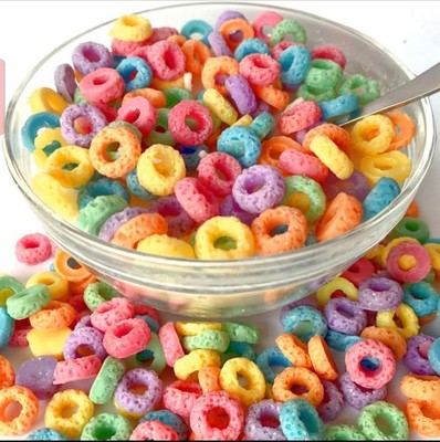 ''Fruit Loops'' Scented Cereal Bowl with Spoon Candle. Non Toxic