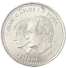 20 EURO Silver Coin Juan Carlos I and Sofia Spain 2010 World Champions (AG 33