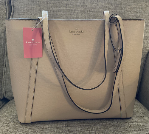 Kate Spade Cara Tote Large Tusk Pebbled Leather Shoulder Purse Bag NWT WKROO486