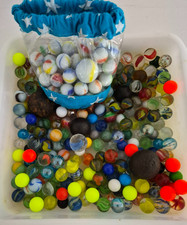 Approximately 270 Assorted Marbles Various Sizes And Colors
