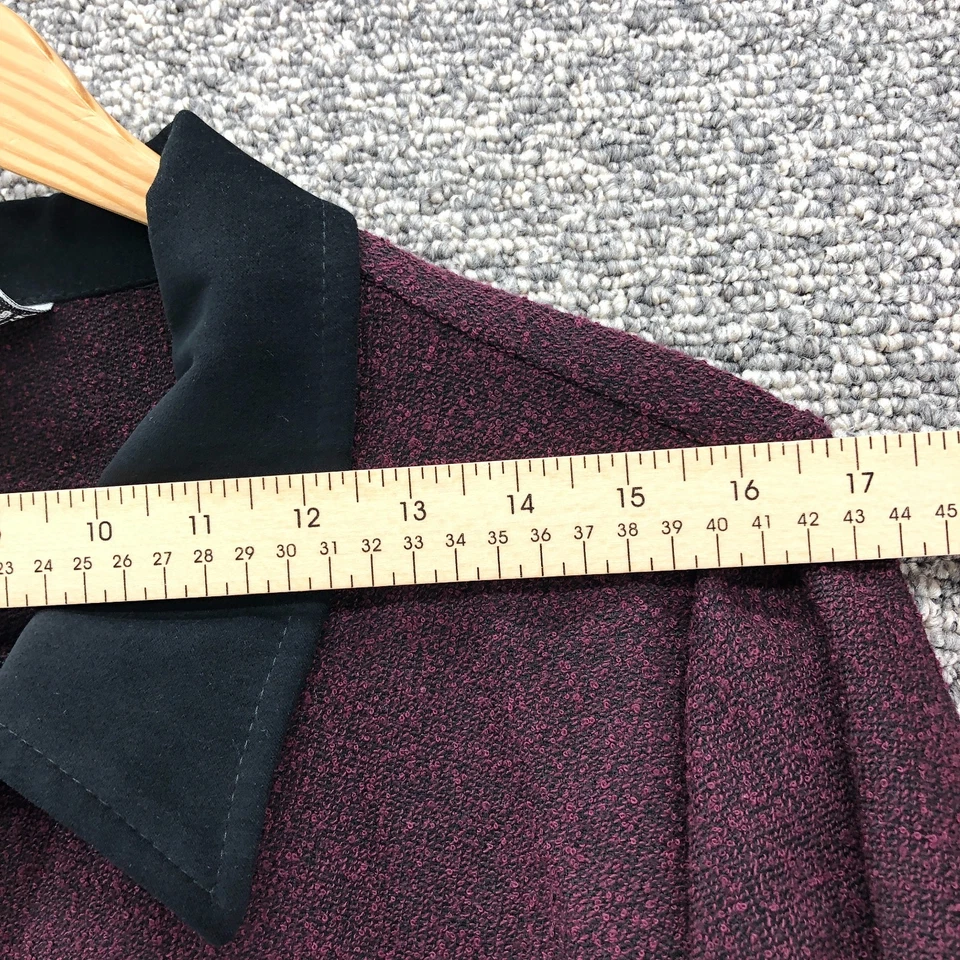 Moda Chaqueta Bug Borgoña Negra Para Mujer Talla 14-16 Cremallera Completa Cuello Vintage Foto 4 de 4