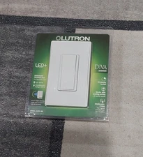 Lutron DIVA Dimmer LED+ White Light Switch DVWCL-153PH-WH Single Pole/3 Way NEWx