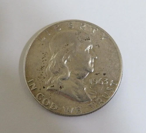 1963 LIBERTY FRANKLIN 90% SILVER HALF DOLLAR 50C