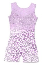 Gymnastics Leotards for Girls Ballet Unitards Biketard 4-5T 01 Purple Leopard