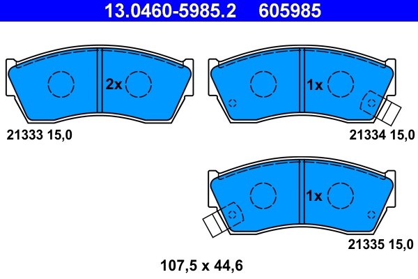 Front ATE 13.0460-5985.2 Brake Pad Set, disc brake for SUBARU,SUZUKI