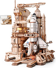 ROKR 3D Puzzles for Adults Space Shuttle, Interactive DIY Building Model with Li