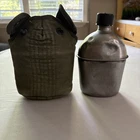 Vintage WWII US Military Army Aluminum 1945 Canteen & Cover - Original WW2