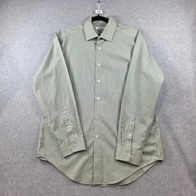 Calvin Klein Slim Fit Dress Shirt Mens Green White Micro Long Sleeve 16 32/33 | eBay Calvin Klein Slim Fit Dress Shirt Mens Green White Micro Long Sleeve 16 32/33 | eBay