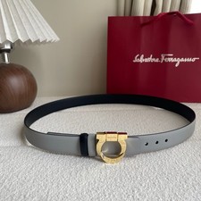 Salvatore Ferragamo Gancini Belt Leather Reversible Buckle New
