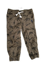 H M Drawstring Dinosaur Print Boys Pull-On Drawstring Cotton Weave Pants Size 2