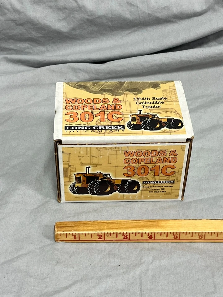 Woods & Copeland 301C 4WD Tractor Long Creek Toys 1:64 w Duals Yellow - Image 2 of 4