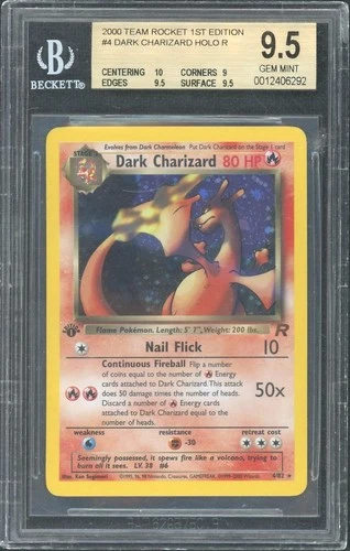 2000 Pokemon Team Rocket Dark Charizard 1st Edition Holo 4/82 BGS 9.5