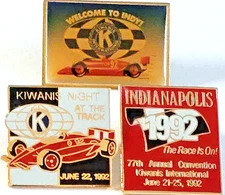 Kiwanis International  1992 Indiana Convention Lapel Pins Lot of 3