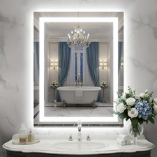 Shuafa 28X36 Inch Led Bathroom Mirror Lights Frontlit Backlit Bathroom Vanity