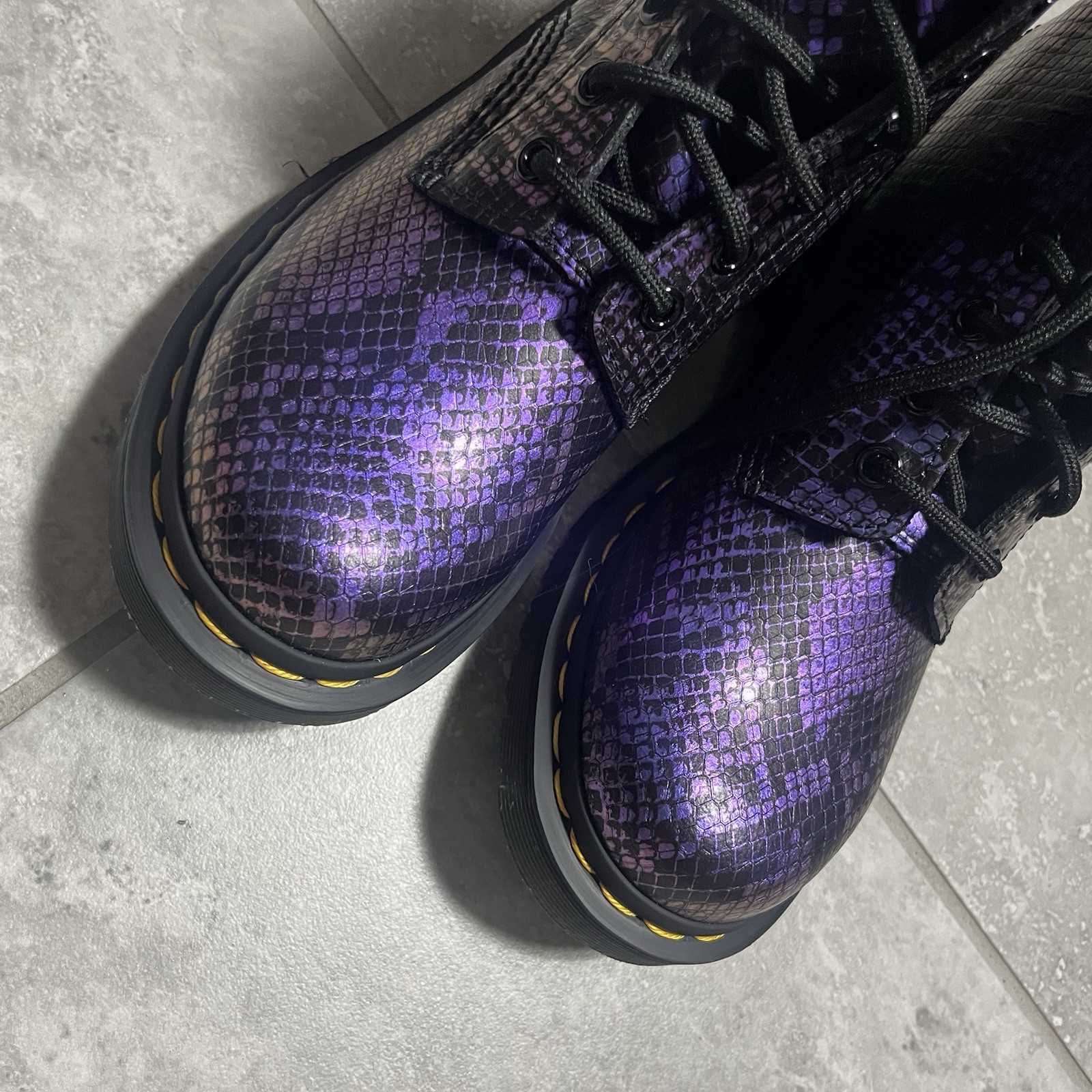 Dr Doc Martens 1460 Snake Emboss Lace Up Leather Boots Punk Goth Womens 7 thumbnail 10