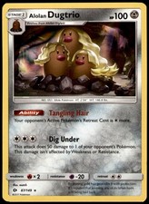 Alolan Dugtrio 87/149 Holo Rare SM Base Set Pokemon Near Mint