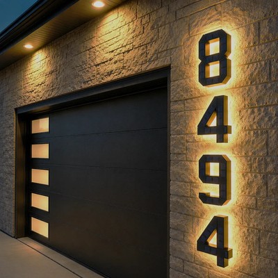 Solar House Number Light LED Address Sign Warm White Lamp, Automatic On/Off Wate